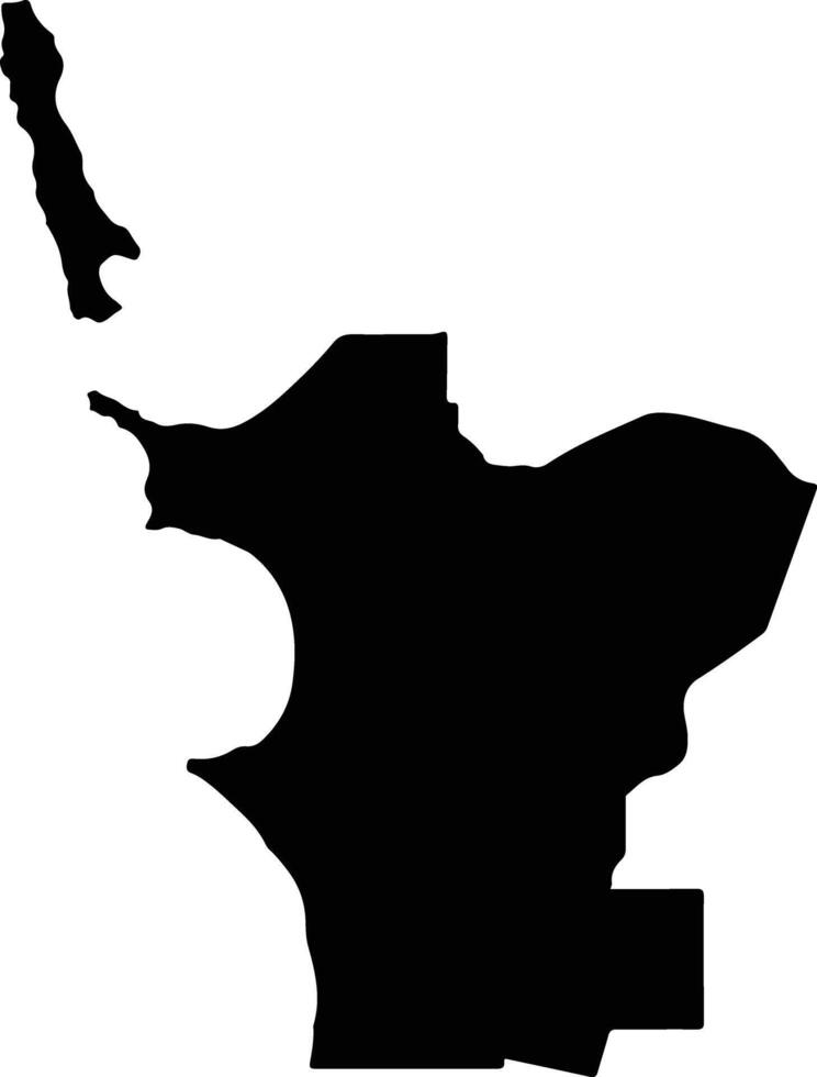 Rockingham Australia silhouette map vector