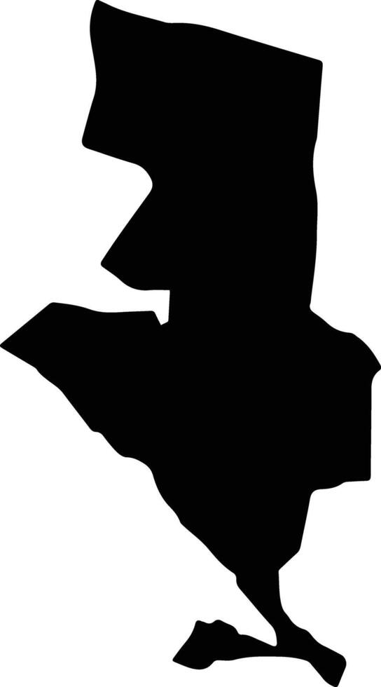 Rocky Point Jamaica silhouette map vector