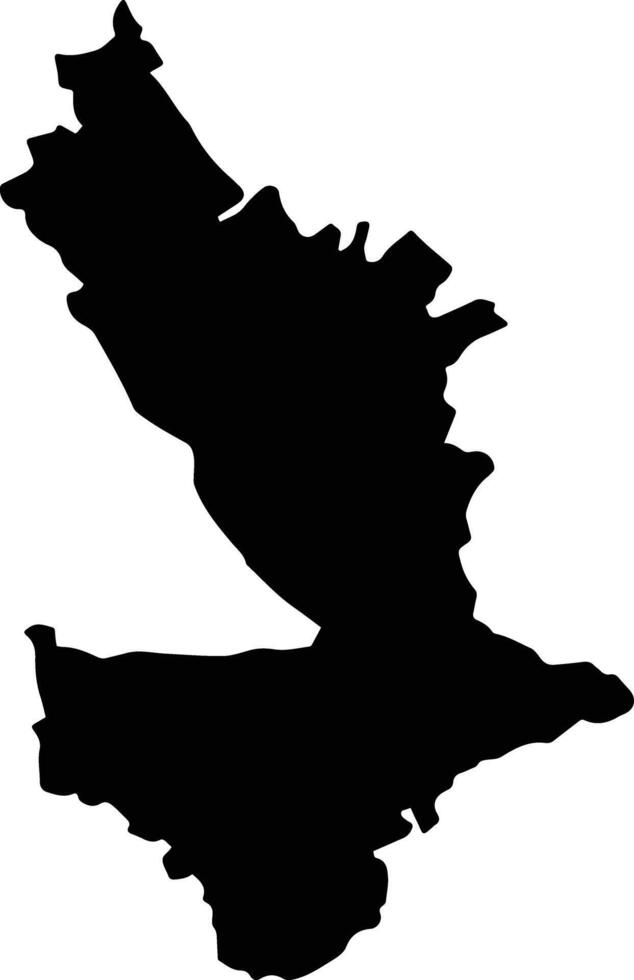 Rupnagar India silhouette map vector