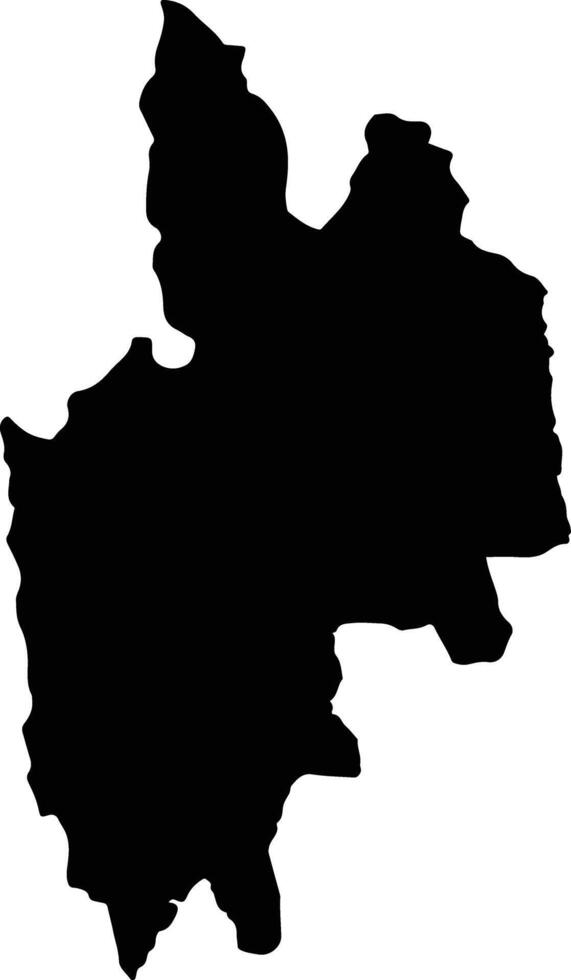 Saiha India silhouette map vector