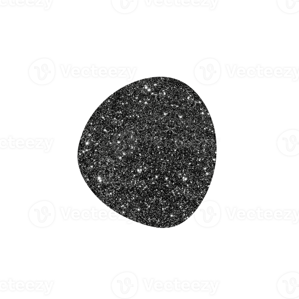 Dark abstract shape filled with sparkle texture png