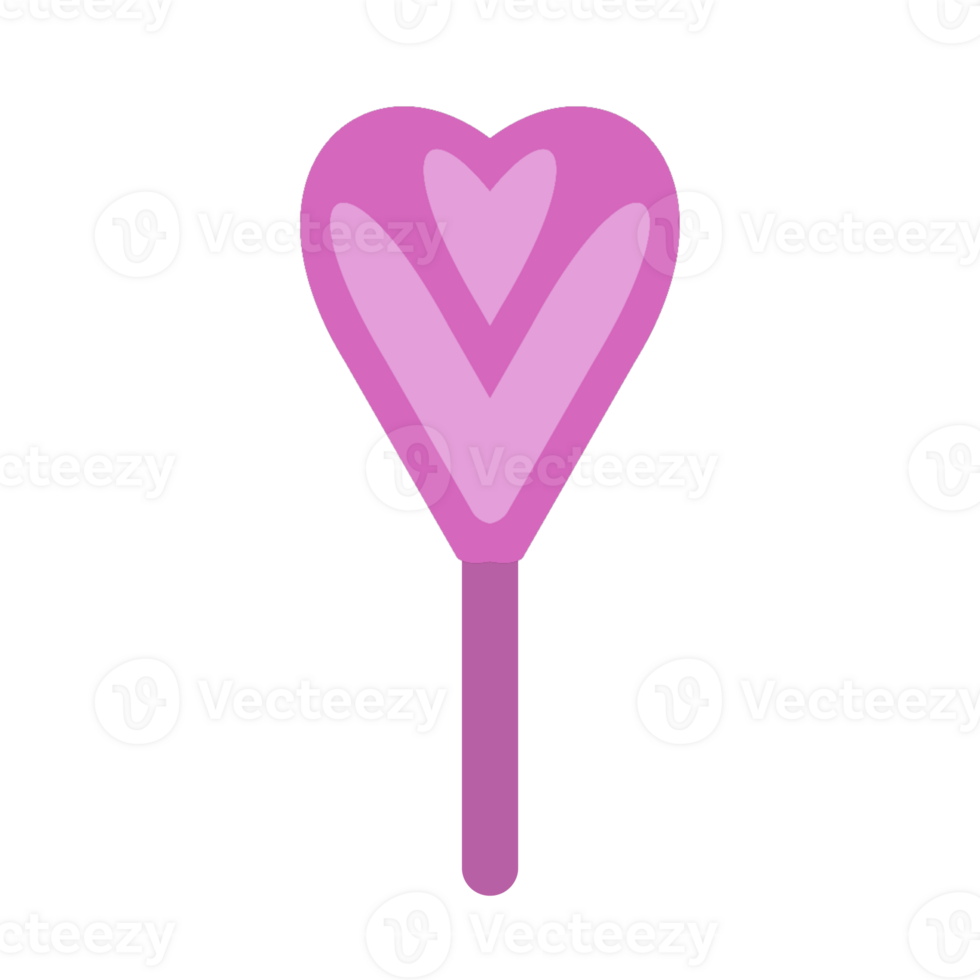 Sweet heart lollipop illustration png