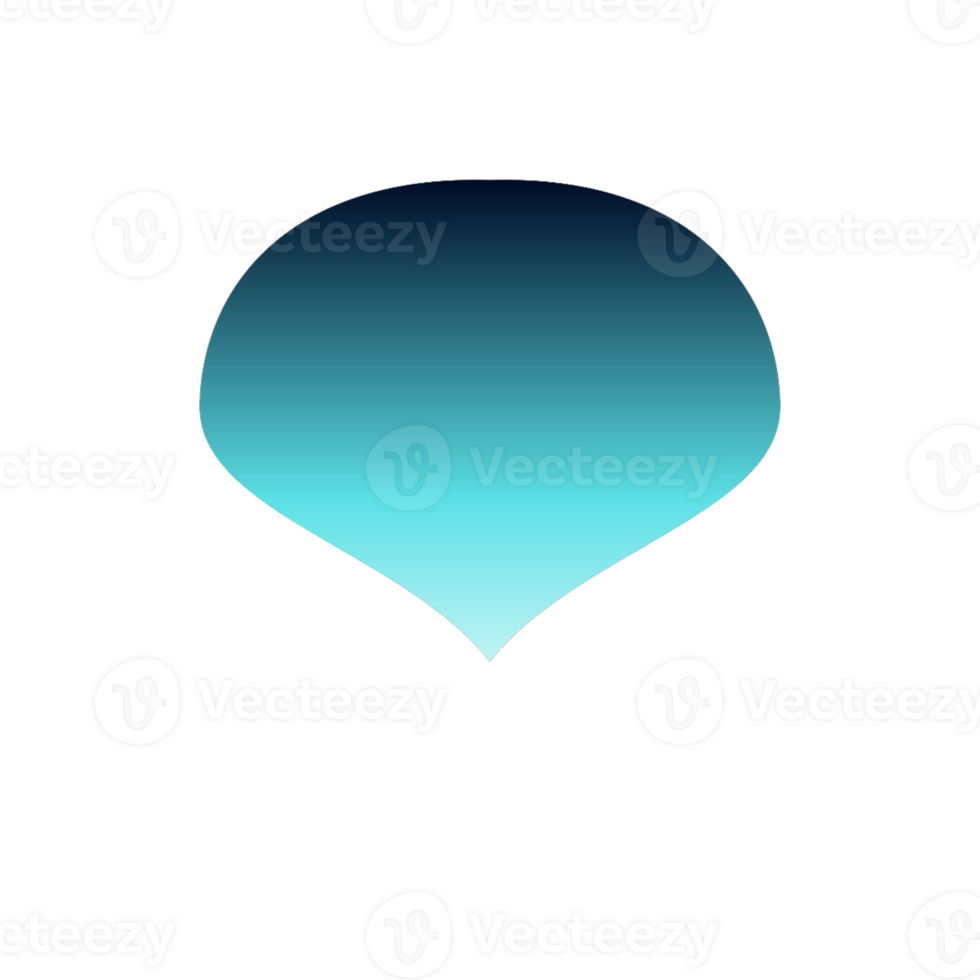 Abstract gradient shape in blue and teal png