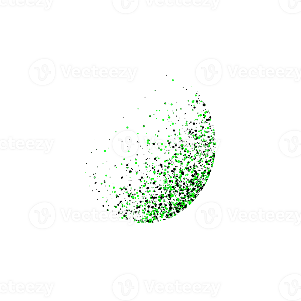 Green and black scattering dots abstract design element png