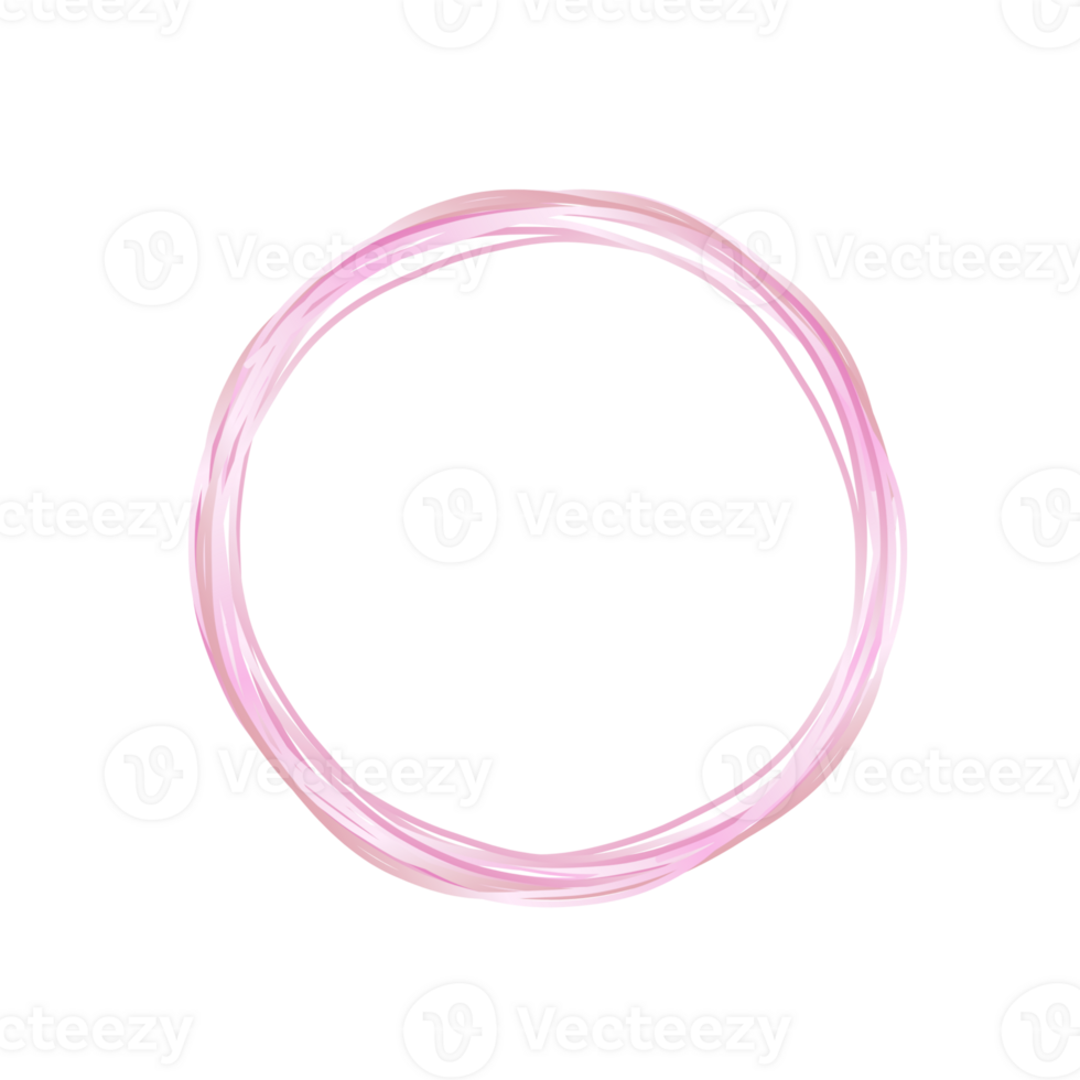 Abstract pink circular frame made of lines png