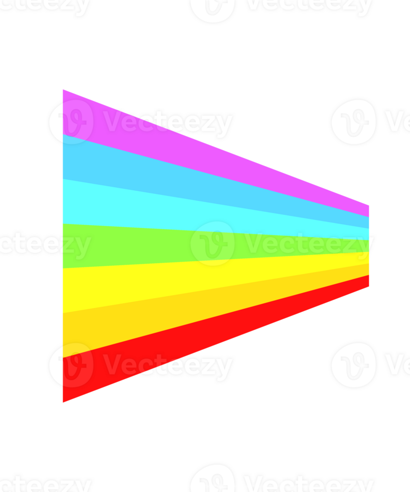 Vibrant rainbow colored stripes in perspective png