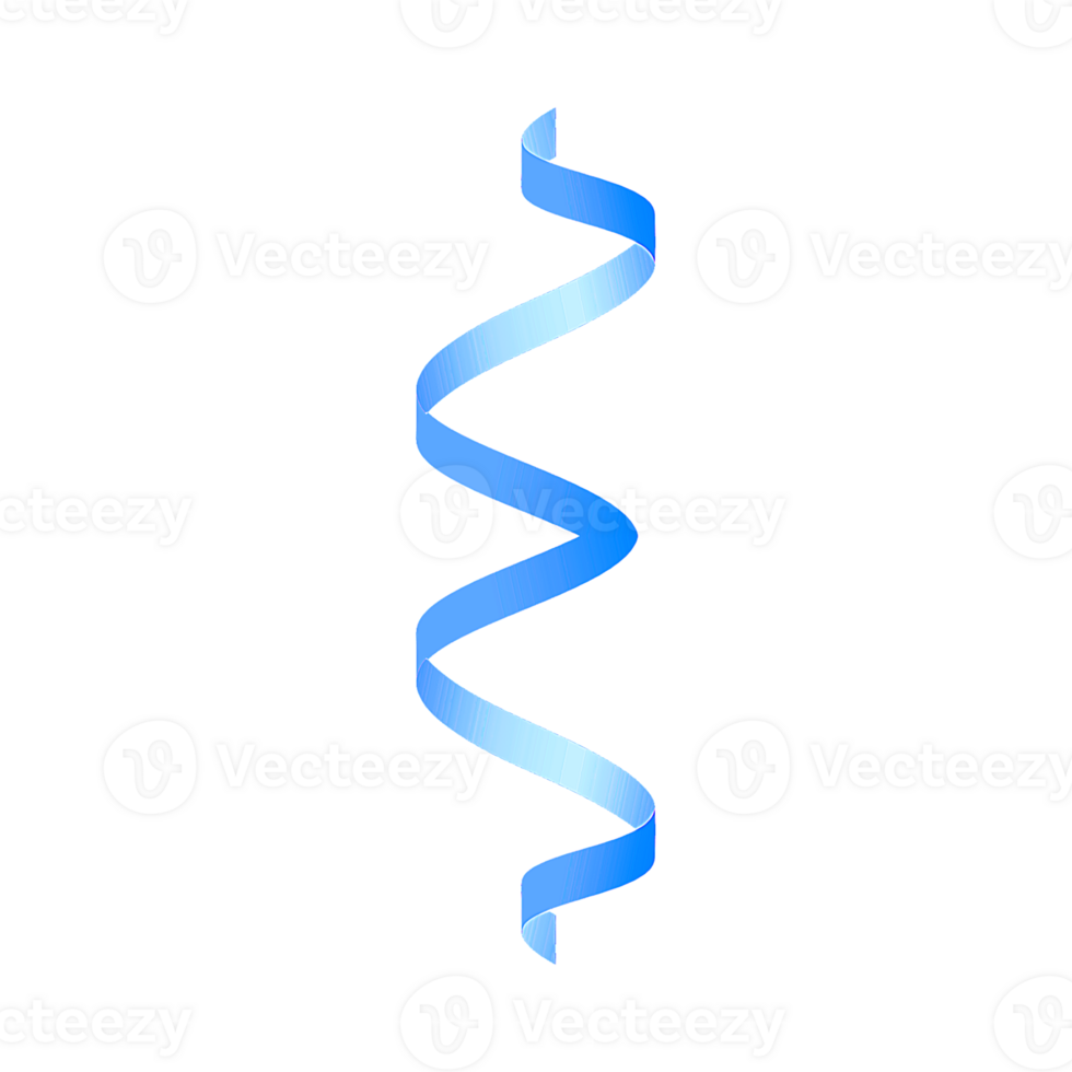 Single blue serpentine ribbon hanging in a festive twist png