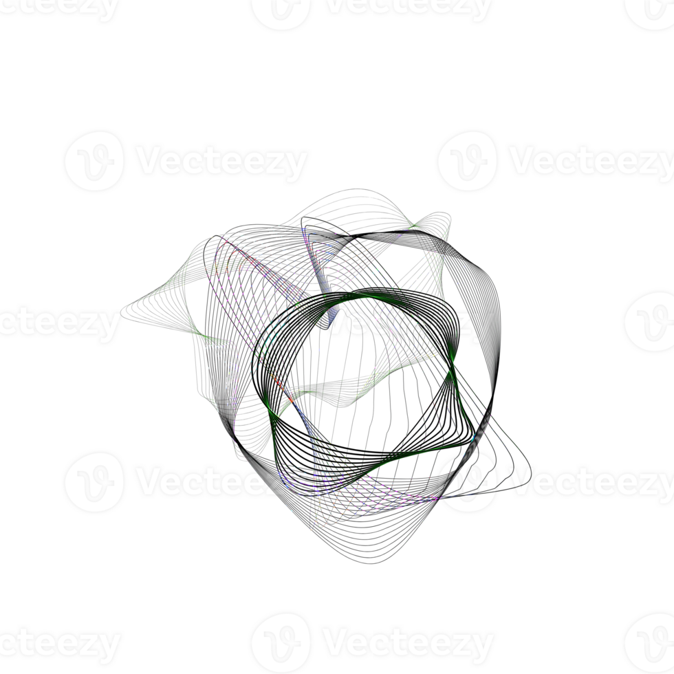 Abstract dynamic shape formed by curved lines png