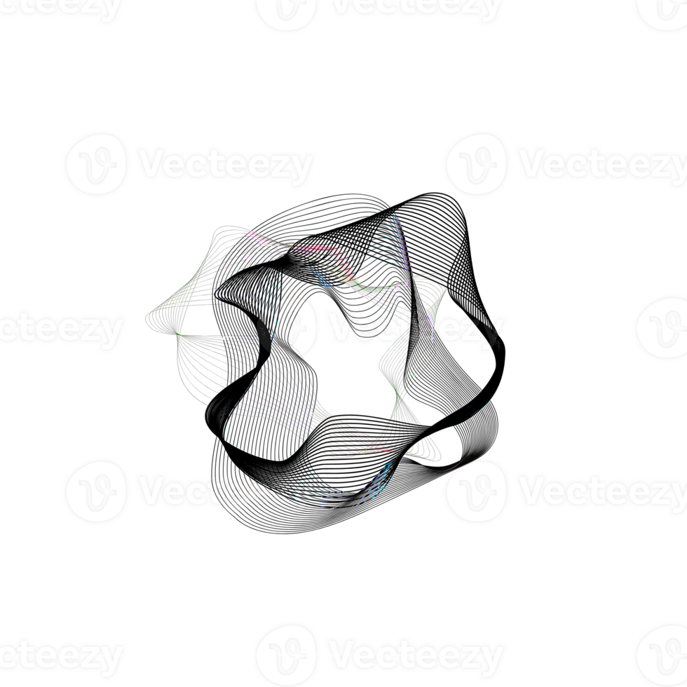 Abstract dynamic geometric shape created by flowing lines png