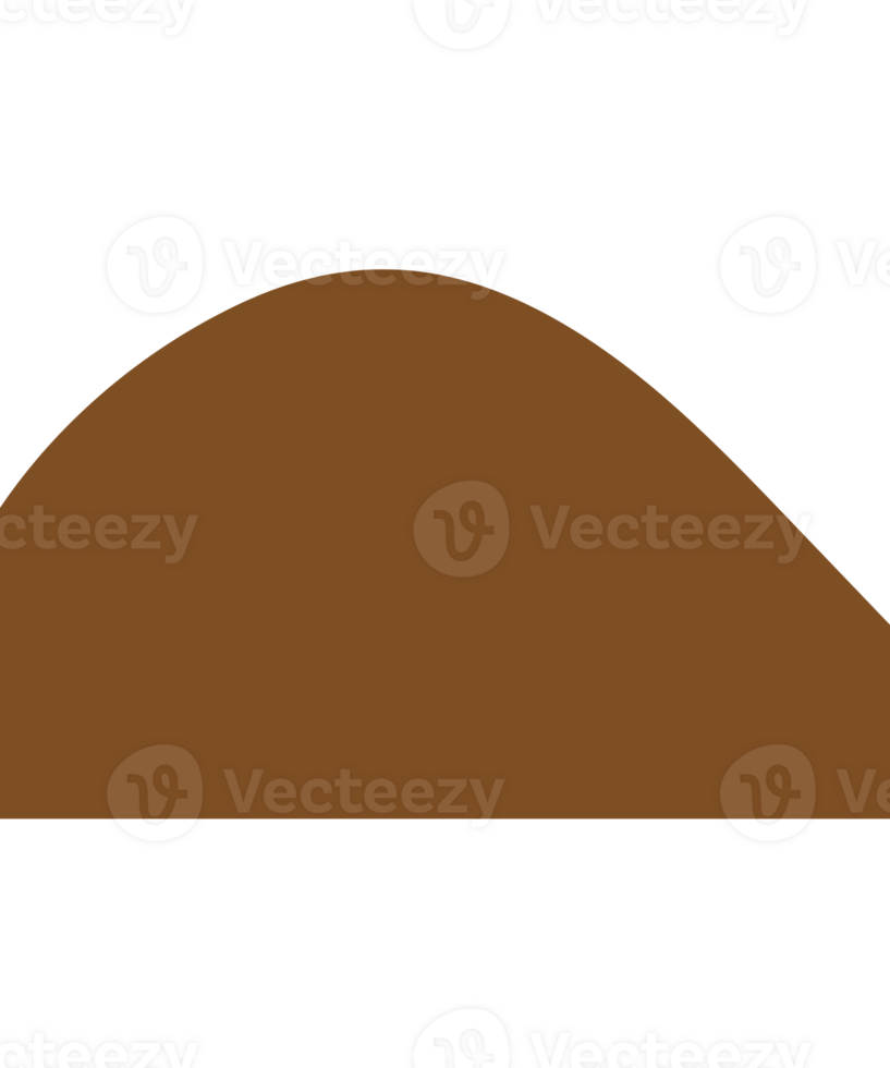 Abstract brown curved shape design element png