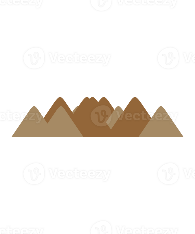 Abstract brown mountain range illustration png