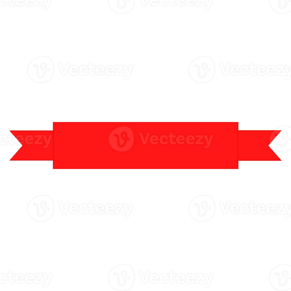 Simple red ribbon banner graphic element png