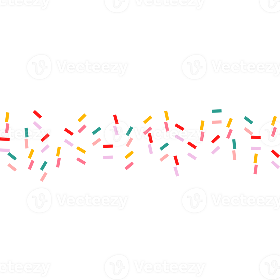 Colorful sprinkles forming a horizontal pattern png