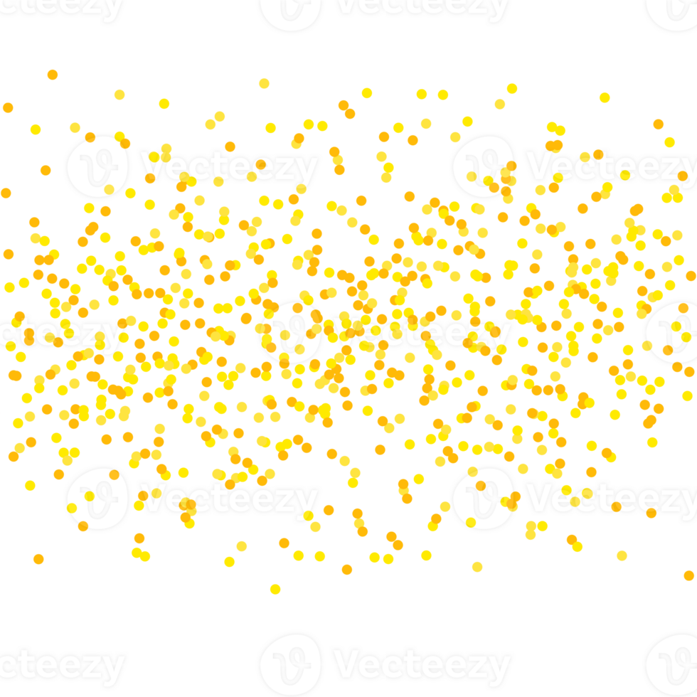 Falling yellow and orange confetti dots background png