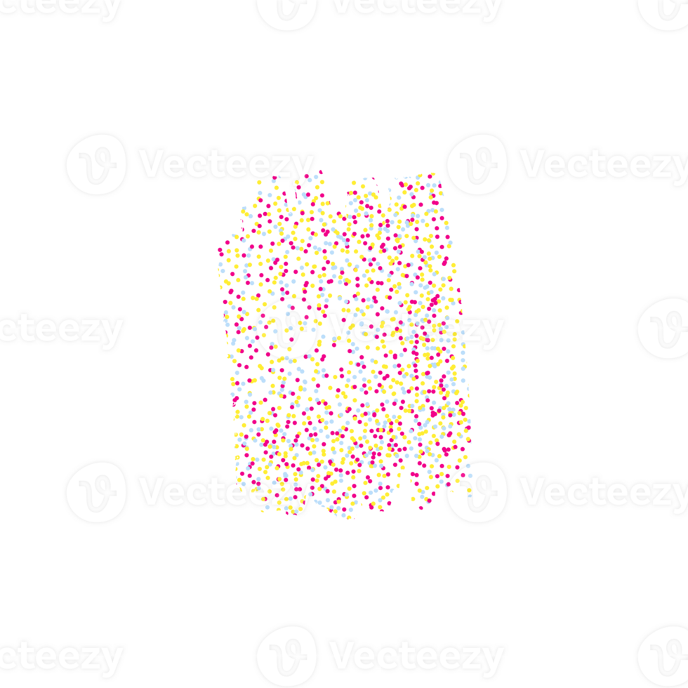 Abstract colorful confetti dots brush stroke shape png