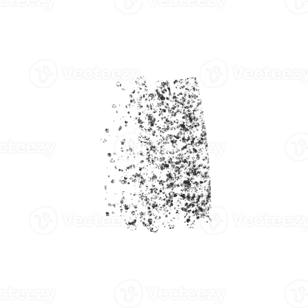 Grunge brush stroke with messy splatter texture png