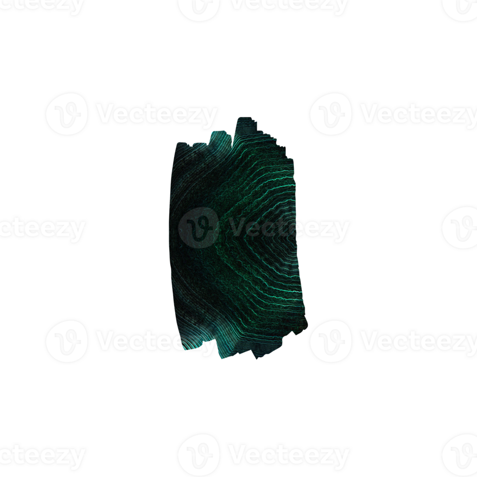 Dark abstract shape with glowing green wavy lines texture png