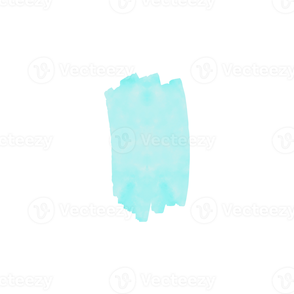 Abstract turquoise watercolor brush stroke texture png