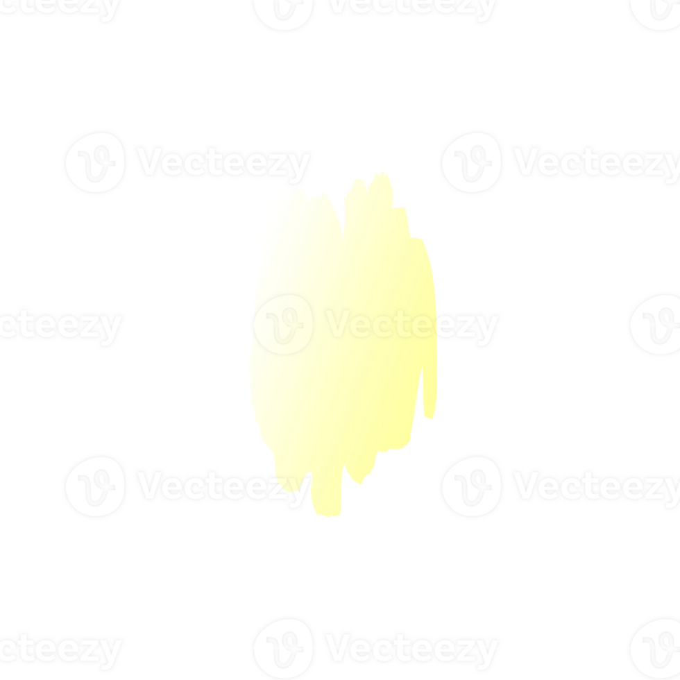 Abstract yellow watercolor paint stroke with gradient png