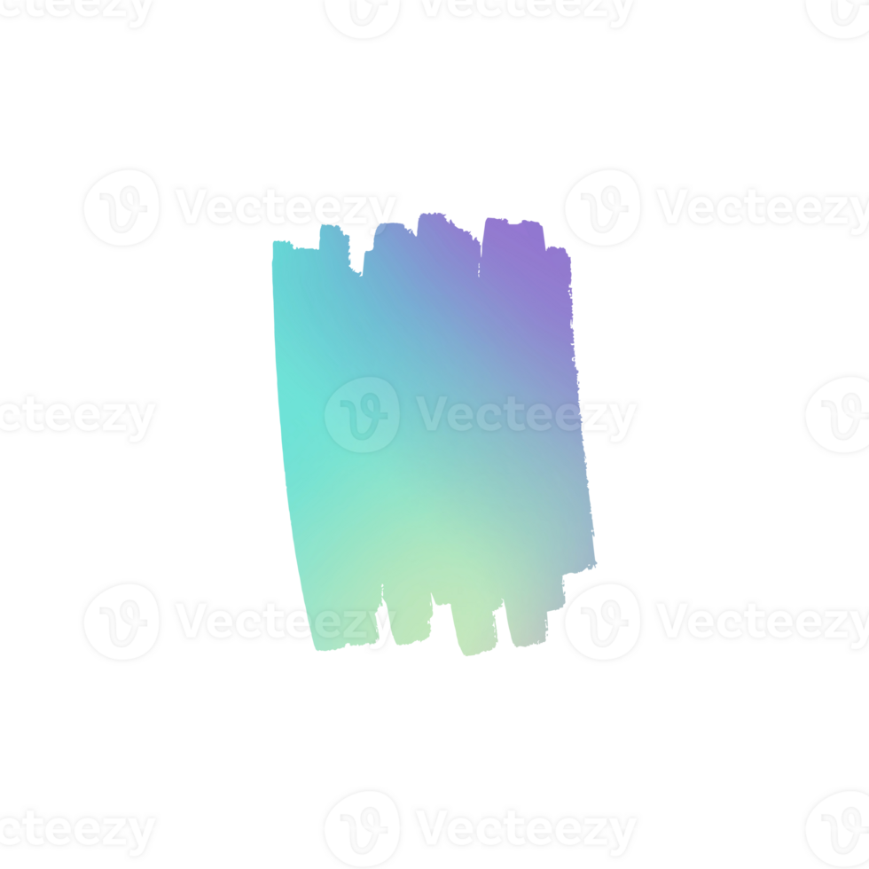 Abstract colorful gradient brush stroke design element png