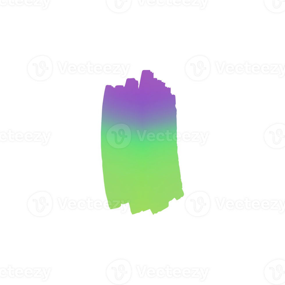 Purple and green gradient brush stroke abstract art element png
