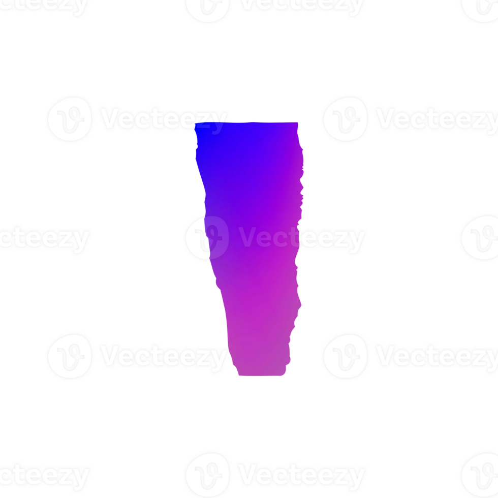 Abstract vertical shape with blue to purple gradient and rough edges png