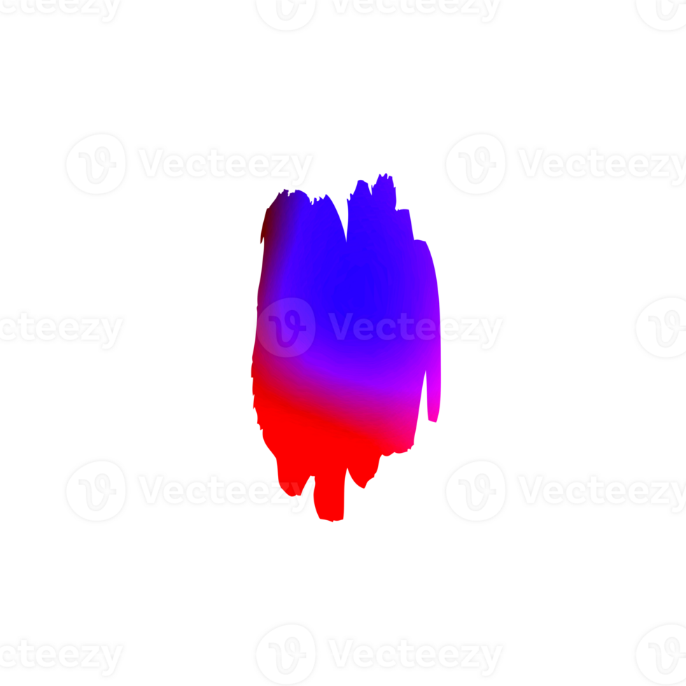 Abstract colorful gradient brush stroke paint smear png