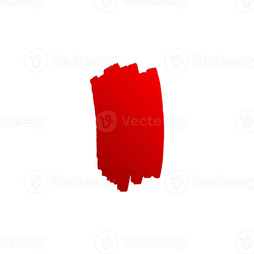 Abstract red brush stroke or paint swash with gradient effect png