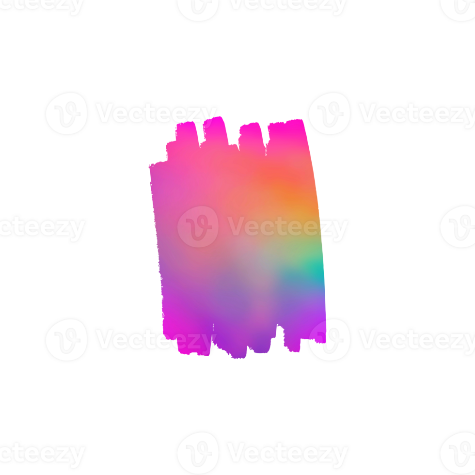 Vibrant colorful gradient abstract brush stroke design element png