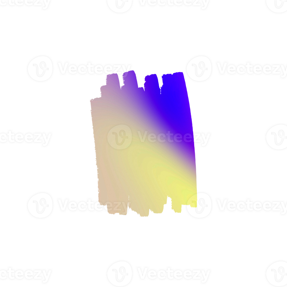 An artistic brush stroke swatch with a vibrant gradient color blend png