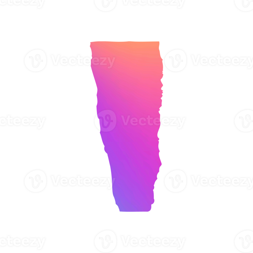 Vibrant gradient map outline of the state of Vermont png