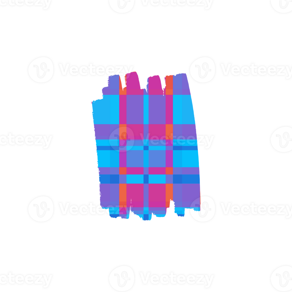 Colorful plaid pattern brushstroke design element png