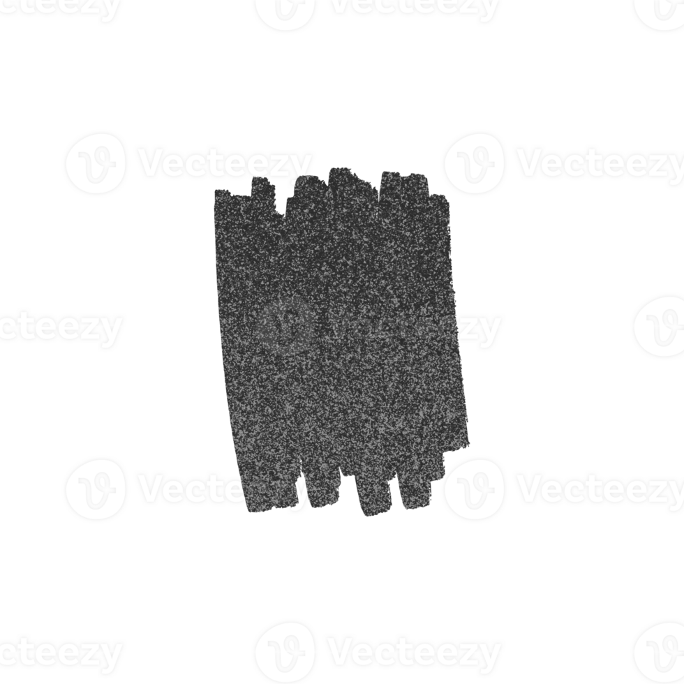 Abstract hand drawn black marker stroke with textured fill png