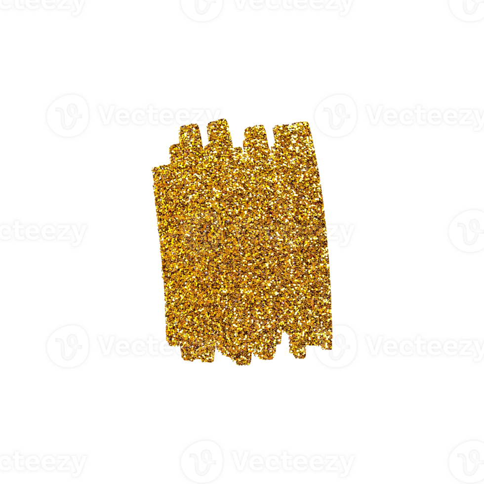Shiny gold glitter brush stroke design element png