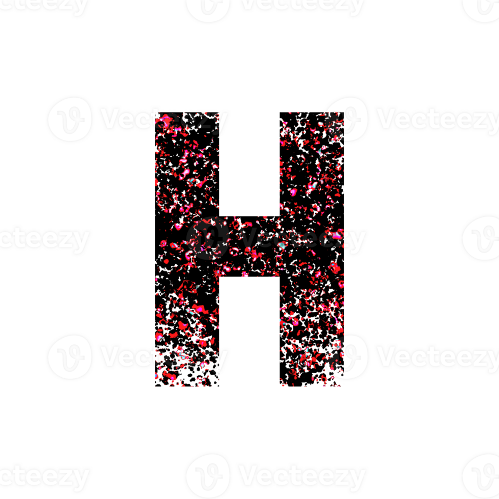 Letter H design with abstract colorful pattern png