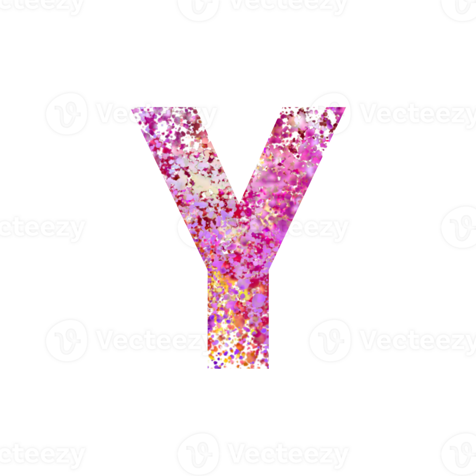 Colorful abstract speckled letter Y png