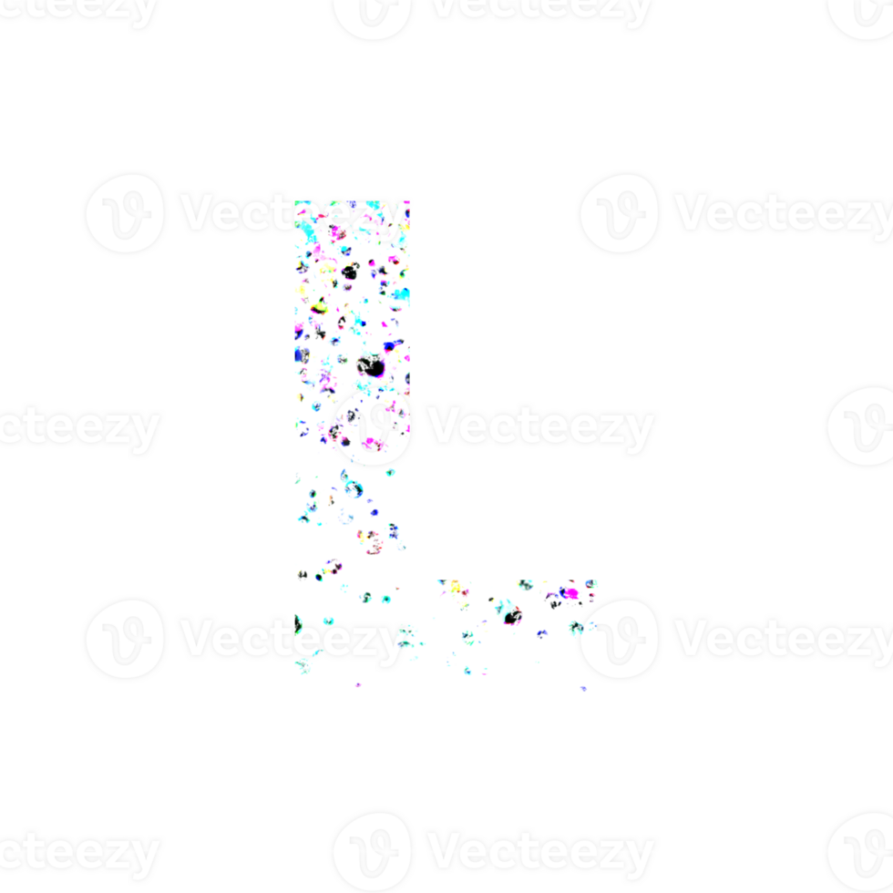 Colorful abstract dot pattern forming the letter L png