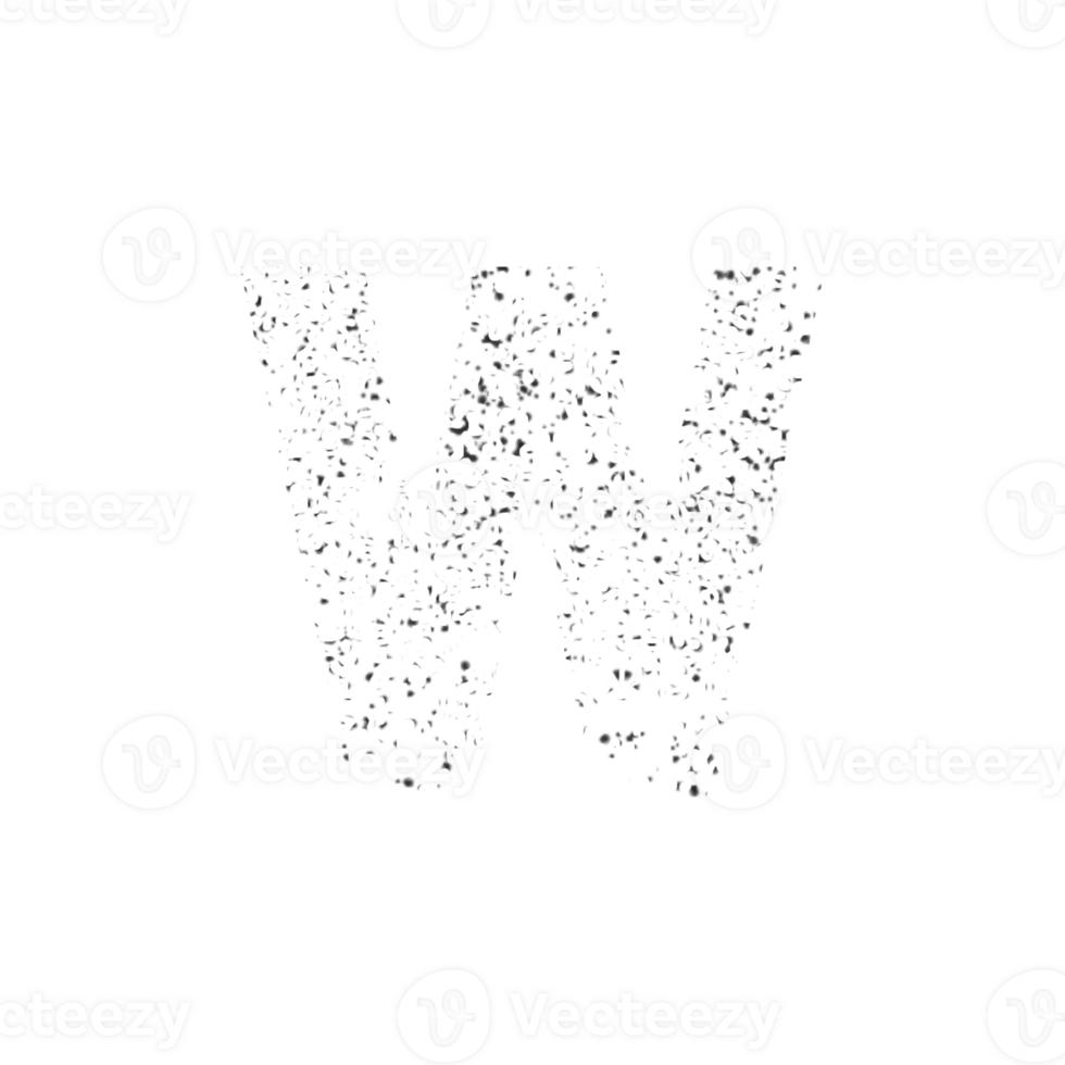 Lowercase letter W formed by abstract black shapes png