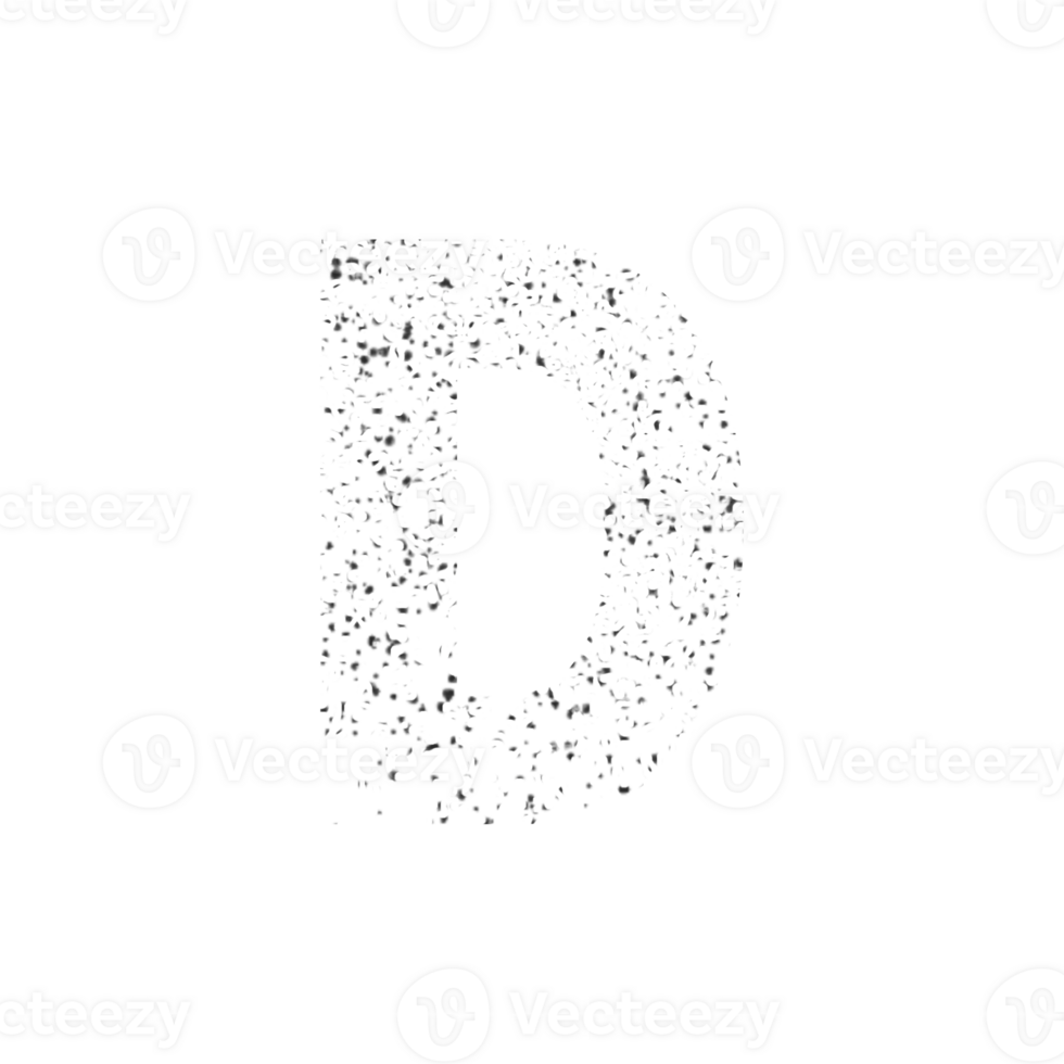 Textured grunge effect letter D on a clean background png