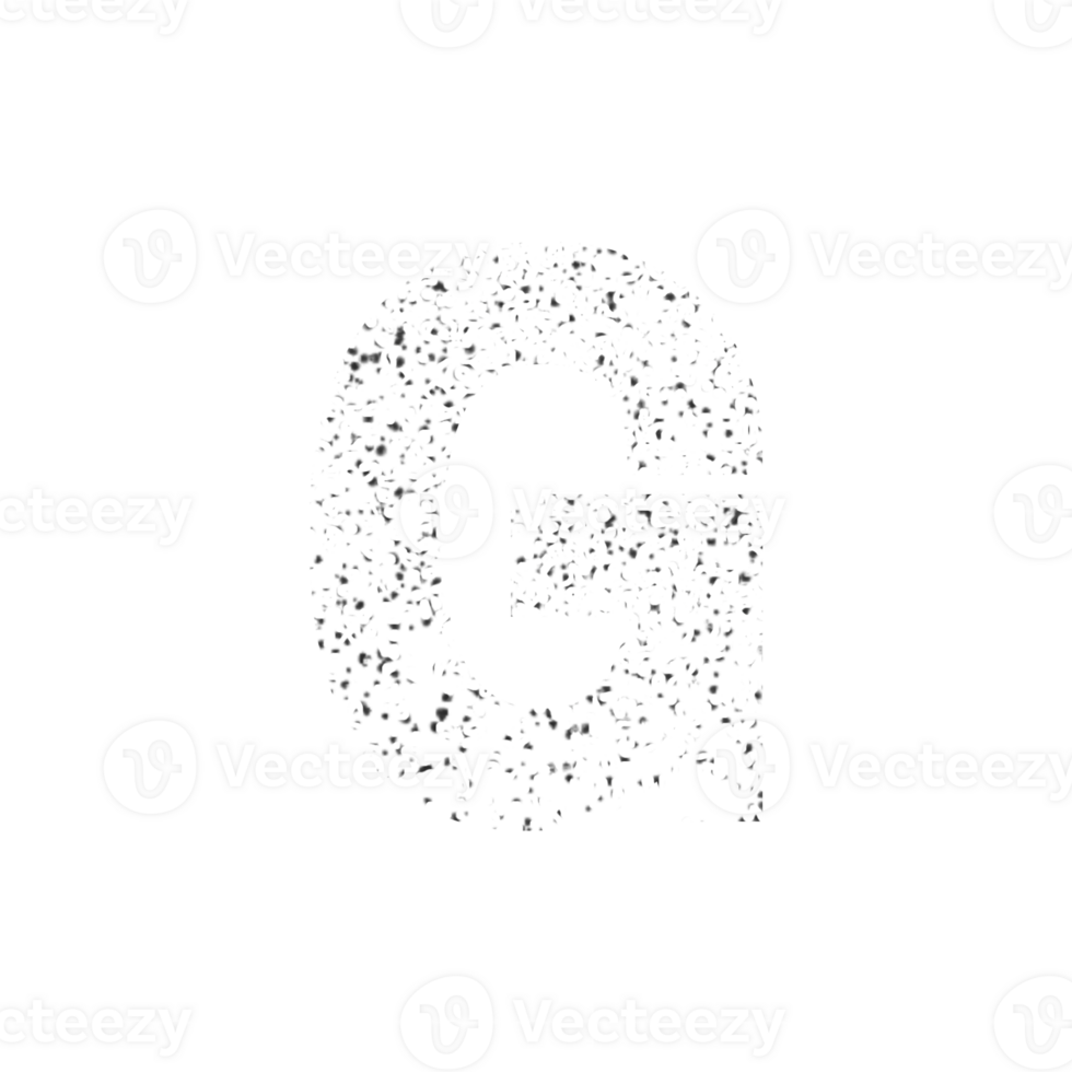 Textured particle lowercase G png