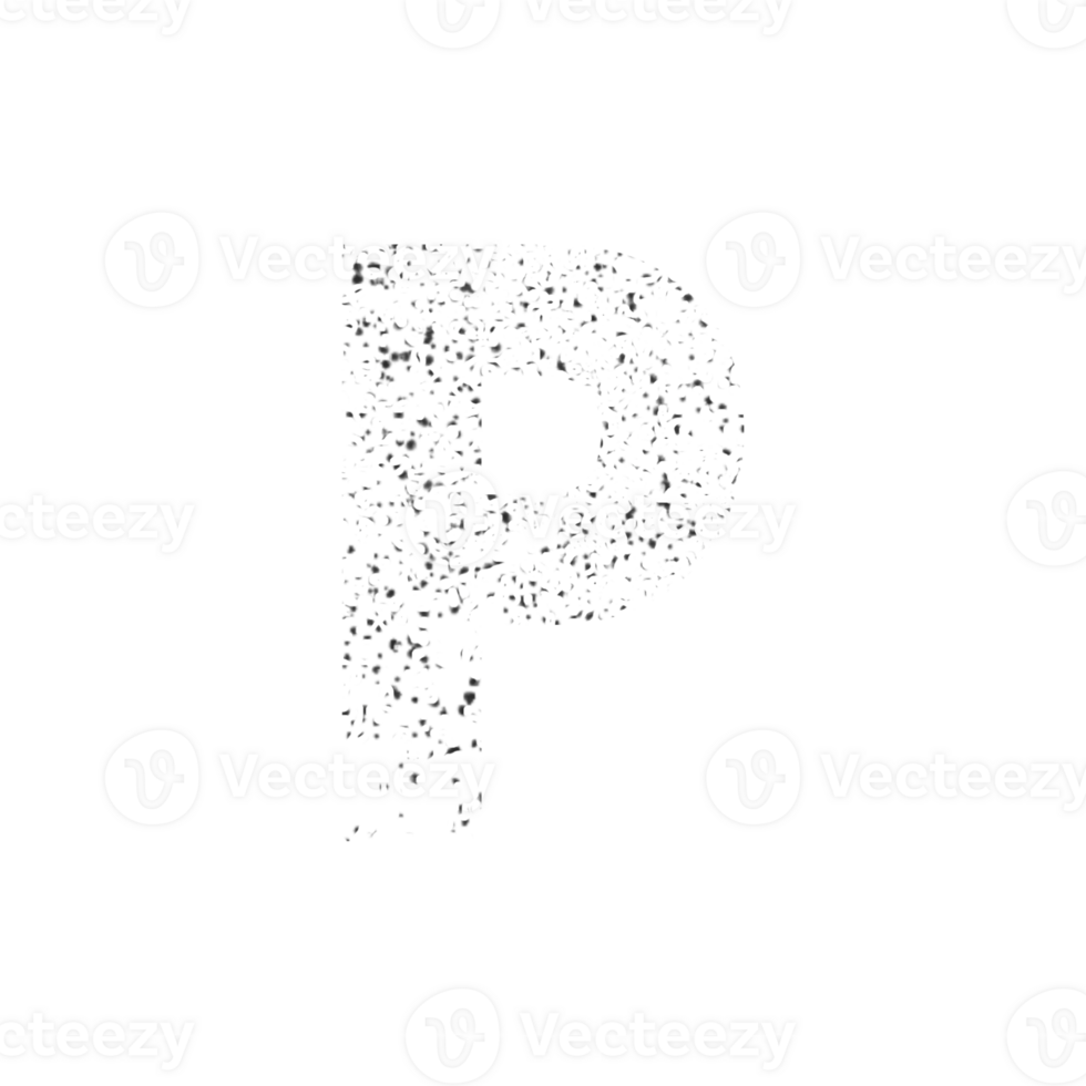 Textured abstract uppercase letter P design element png
