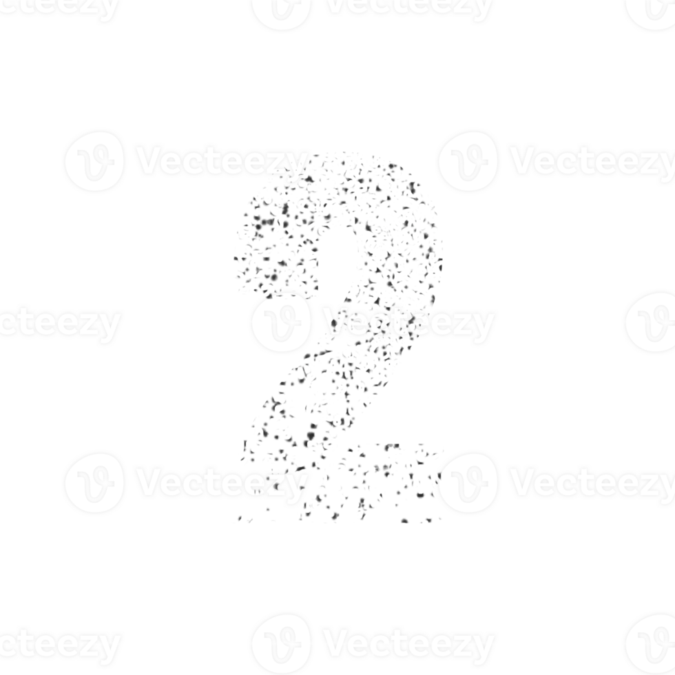 Abstract textured number two symbol png