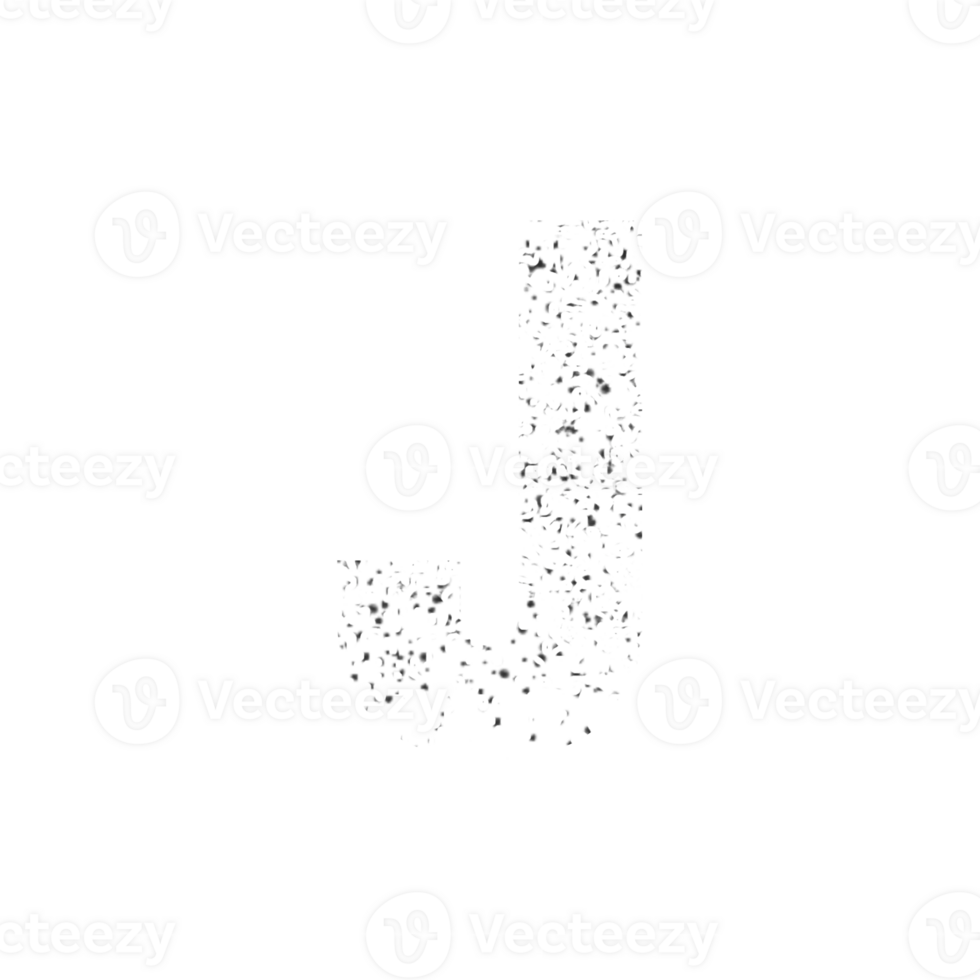 Distressed particle effect capital letter J png