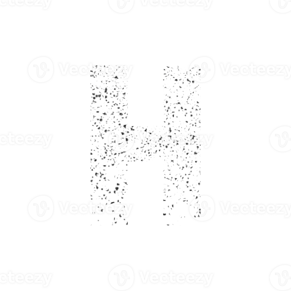 Textured letter H with abstract pattern png