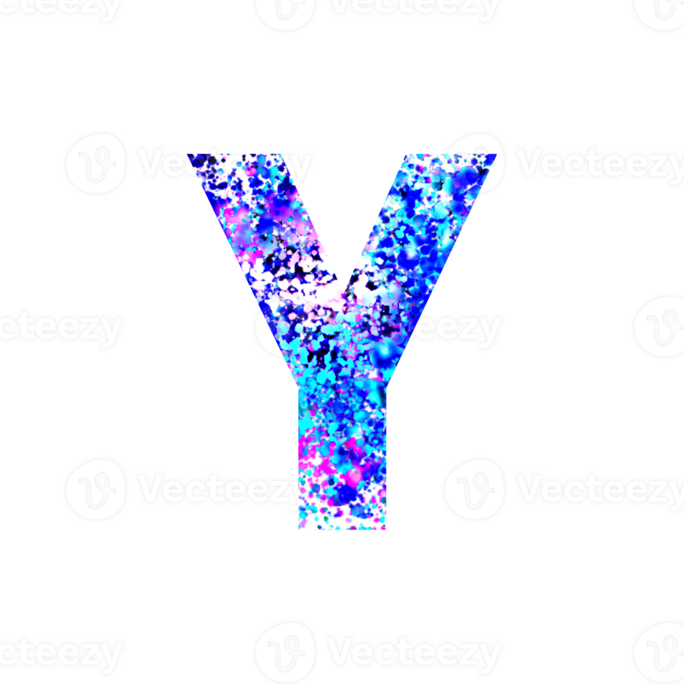 Vibrant abstract alphabet letter Y png
