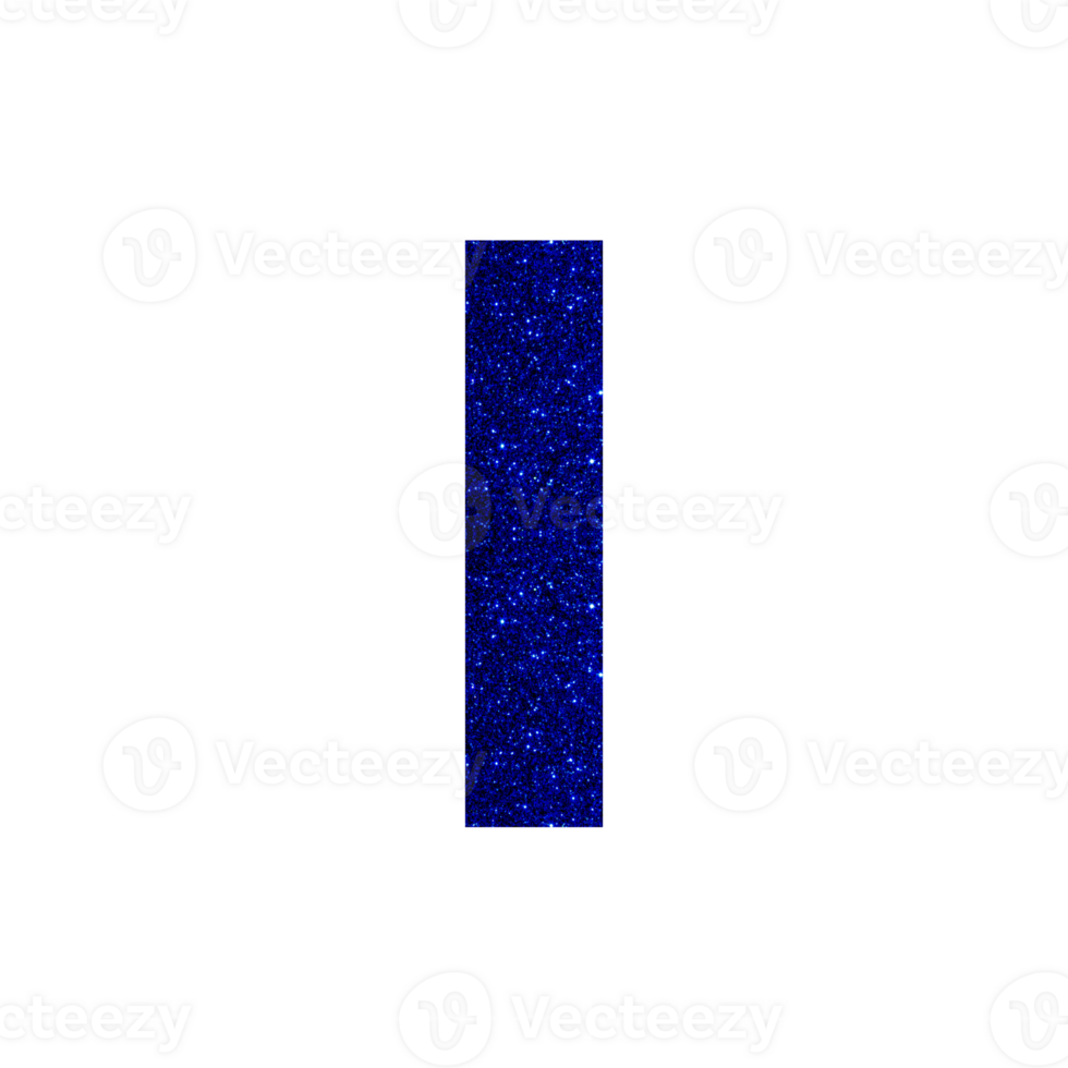 Capital letter I filled with vibrant blue glitter texture png