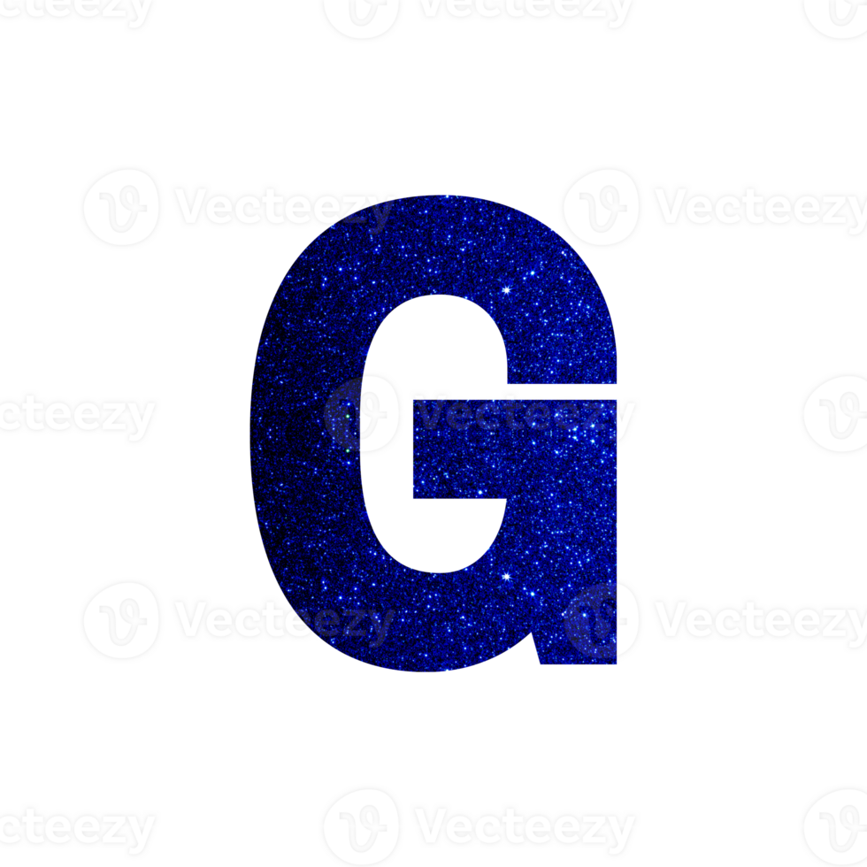Uppercase letter G filled with sparkling blue glitter texture png