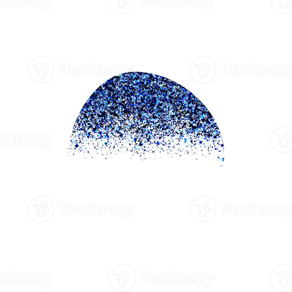Abstract blue speckle texture forms a semi-circular shape png