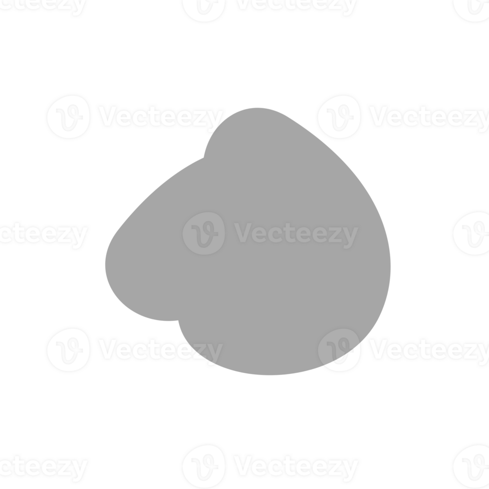 Abstract irregular organic grey shape graphic element png