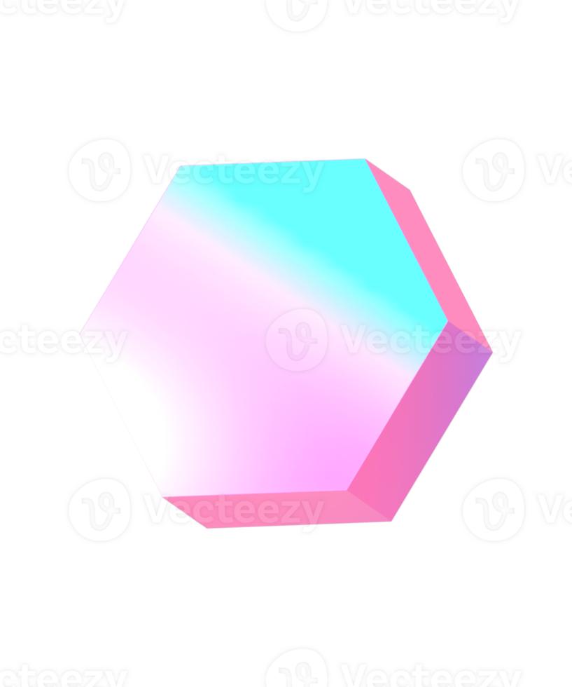 Abstract colorful geometric hexagon shape png